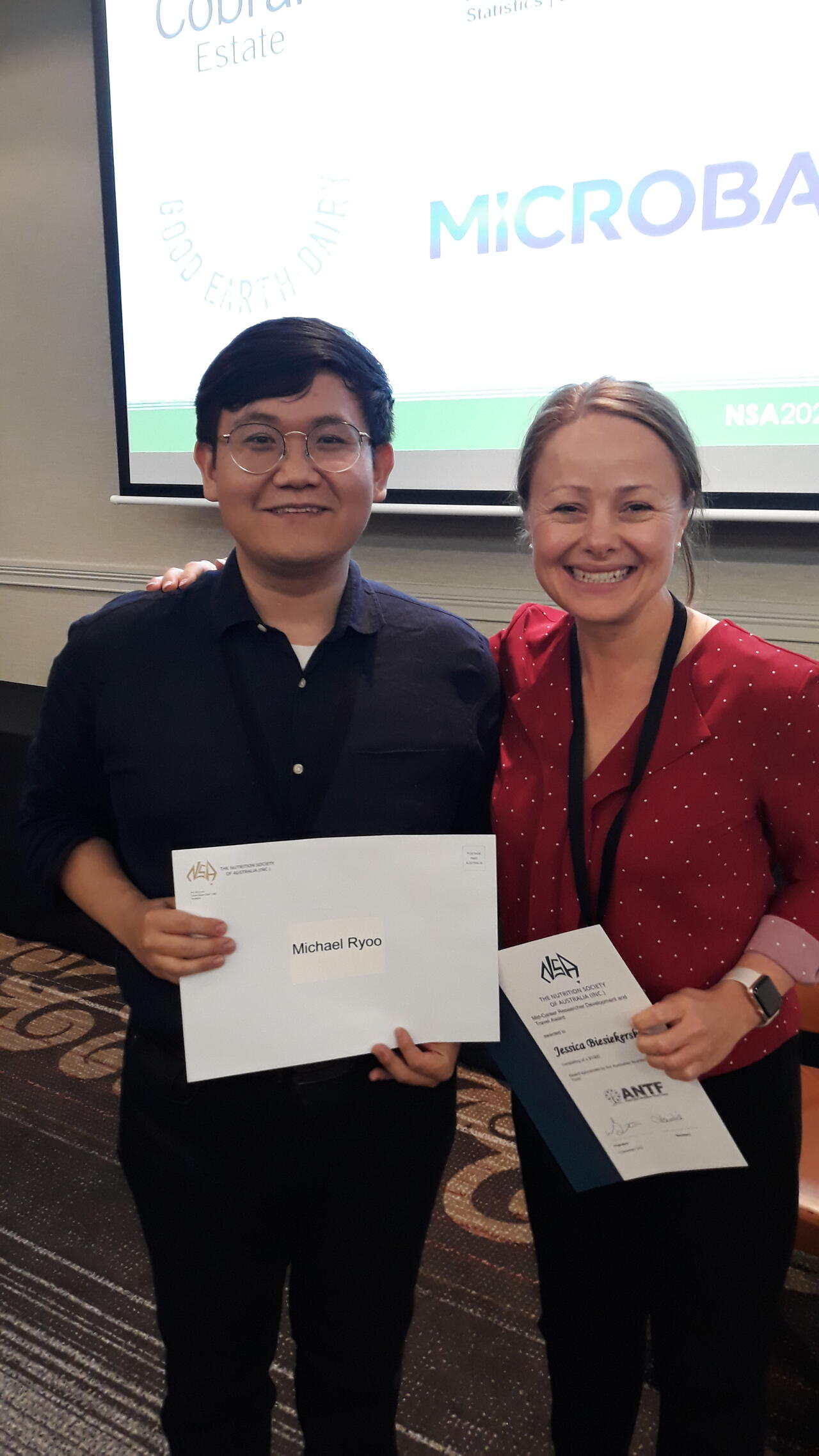 Recognised at the Nutrition Society of Australia conference.